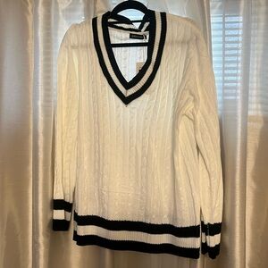 White black strip sweater